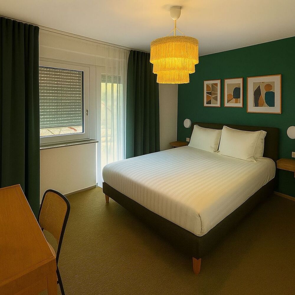 Chambre double supérieure — mur vert